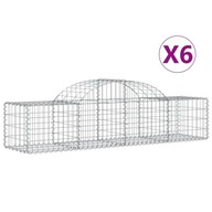 vidaXL Kosze gabionowe, 6 szt, 200x50x40/60 cm, galwanizowane żelazo