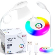 LAMPKA BIURKOWA DOTYKOWA LAMPA LED NOCNA NA BIURKO STOJĄCA RGB USB