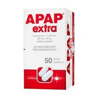 Apap Extra, 500 mg + 65 mg, tabletki powlekane, 50