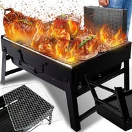 GRILL TURYSTYCZNY PRZENOŚNY WĘGLOWY SKŁADANY BBQ KEMPINGOWY WALIZKA POJEMNY