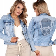 KATANA KURTKA KOŁNIERZ CZASZKA JEANS 38 M 2132