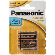 Bateria Baterie alkaliczne Panasonic AAA (R3) 4 szt. 1.5V MOCNE