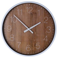 Moderné okrúhle nástenné hodiny 25 cm Boho Retro Imitácia dreva do kuchyne