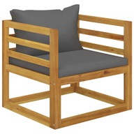 Záhradná stolička s tmavošedými vankúšmi akáciové drevo
