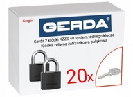 .20 Kľúče. Gerda 2 visiace zámky KZZS 40 systém jedného kľúča + 20 kľúčov