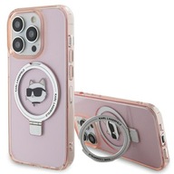 Karl Lagerfeld Etui do iPhone 15 Pro różowy case plecki Ring Stand MagSafe