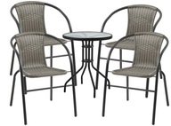 Komplet BISTRO Barowy Tarasowy stolik 4 + krzesła