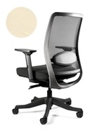 Krzesło Biurowe ANGGUN M Białe Unique Skóra Obrotowe Ergonomiczne Siatka