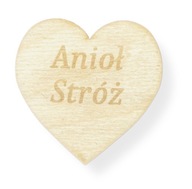 Drewniane serce serduszko z grawerem grawer Anioł Stróż 3cm scrapki dekor