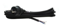 Przewód przyłączeniowy kabel z wtyczką GUMA 3m 2x1,5 czarny