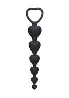 ANAL HEART BEADS - BLACK