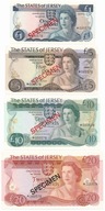 Jersey, 1, 5, 10 i 20 funtów 1976-88, SPECIMEN, Zestaw 4 sztuki