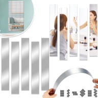 SAMOLEPKY NA ZEĎ ZRCADLOVÉ PRUHY STŘÍBRNÉ ZRCADLO NALEPOVACÍ 10 KS