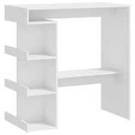 vidaXL Barový stolík s policami, biely, 100x50x101,5 cm, drevotrieska