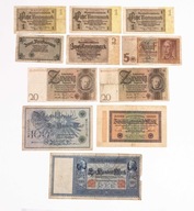 NIEMCY - ZESTAW BANKNOTÓW 1908-1942 (NR 78)