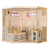 SAUNA SUCHA FIŃSKA Z PIECEM HARVIA 8KW I KAMIENIEM SOLNYM 200X200X200CM