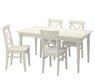 IKEA INGATORP INGOLF Stôl a 4 stoličky biela 155 cm