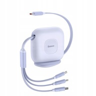 Kabel USB 1,7m 3w1 Micro + Lightning + USB-C Baseus uniwersalny zwijany 66W