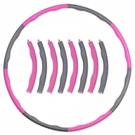 Hula Hoop Do Ćwiczeń Fitness 90 cm 8 Części Ujędrniające Różowo-Szare