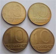 10 ZŁOTYCH 1990 M-MN * ZESTAW 4 SZTUK * STAN I *