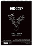 Szkicownik na spirali A4/20K czarny HAPPY COLOR /G