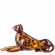 Hnedá Figúrka zo skla Ozdobný Leopard Štýl Muran
