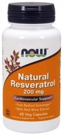 NOW FOODS Natural Resveratrol 200 mg (60 uzáverov)