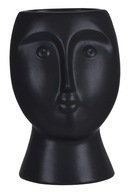 Wazon głowa twarz czarny ceramiczny 17 cm