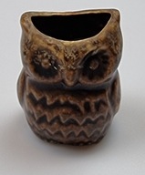 Wazonik miniaturka sowa ceramiczny 5 cm Vintage