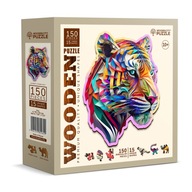 Drevené puzzle Farebný tiger 150 dielikov WoodenCity