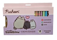 Pusheen Pastelky bambino drevené 18 farieb + strúhadlo