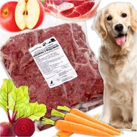 Mięso surowe mrożone wołowe karma dla psa wołowina warzywa owoce 1kg BARF