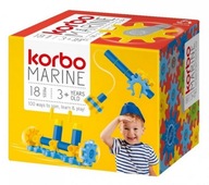 KORBO MARINE 18 PCS KLOCKI KOŁO ZĘBATE Pomyśl, zbuduj, zakręć WIEK 3+ R1409