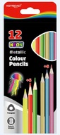 Ceruzkové pastelky Keyroad Neónové+Kovové 12ks