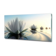 Sklenený obraz pre obývaciu izbu veľký lotosový kvet 100x50