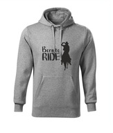 Bluza z kapturem dziecięca D86 BORN TO RIDE szara rozm 110