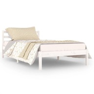 vidaXL Rám postele, masívne borovicové drevo, 100x200 cm, biela