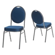 Konferenčná banketová stolička čalúnená stohovateľná Benátky tmavo modrá