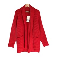 ZARA Sweter Kardigan Czerwony OVERSIZE OSTATNI ! M