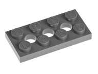 LEGO Płytka z dziurkami 2x4 3709b szara ciemna 2sz