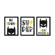 Sada 3 plagátov A4 Batman Superhrdina č.4