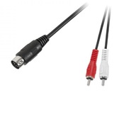 Kabel wtyk DIN 5pin 5p - 2x RCA cinch 1,2m (0674)