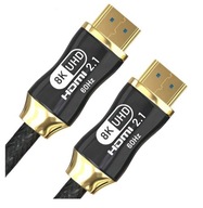 SOLIDNY KABEL PRZYŁĄCZE HDMI - HDMI 2.1 PLECIONKA 8K 4K 120Hz KONSOLA 1m