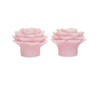 Zestaw 2 świec led róża różowa dekoracja ozdoba timer prawdziwy wosk