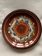 Talerzyki 5 sztuk komplet małe ceramika Bułgaria rustykalne folk brąz wzory