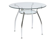 Jedálenský stôl FINEZJA A transparentný/chróm fi 90cm SIG
