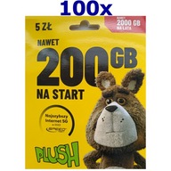 100x STARTER NOWY PLUSH 5 ZŁ PLN NA KARTĘ KARTA SIM MICRO NANO PLUS HURT