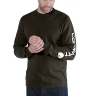 CARHARTT long tričko s dlhým rukávom tmavo zelená PEAT L