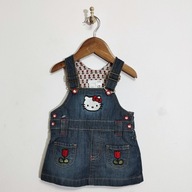 SUKIENKA jeansowa na szelkach Hello Kitty H&M r.62