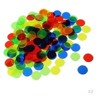 2x 100 Pack Transparent Color Counters Counting Bingo Chips Plastic